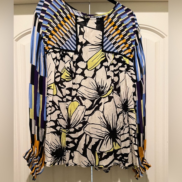 BL^NK London Anthropologie Miranda Peasant Blouse Sheer Bohemian Size 2X - Picture 3 of 8